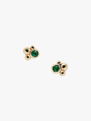 Emerald Dew Drop Bubbling Brook Stud Earrings