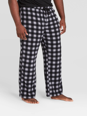 Men's Big & Tall Buffalo Checked Microfleece Pajama Pants - Goodfellow & Co™ Black