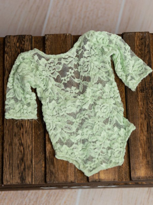 Lace Bodysuit - Mint - Model 1