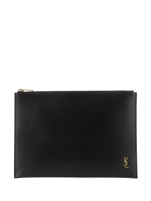 Saint Laurent Tiny Monogram Zippered Tablet Holder