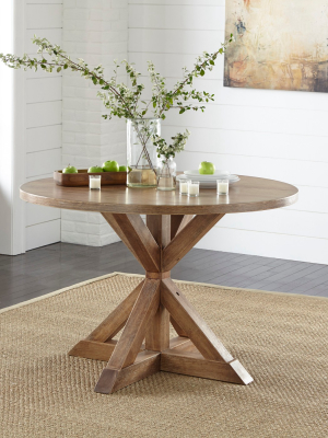 Charlotte Pedestal Dining Table Driftwood - Buylateral