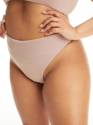 Sparkle Rib Good Waist Cheeky Bottom | Lilac001