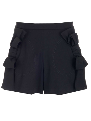 Redvalentino Bow Detailed Gabardine Shorts