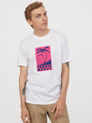 T-shirt With Printed Design