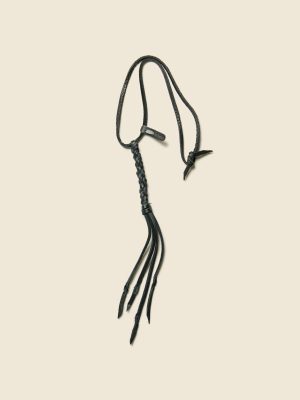Braided Leather Necklace - Black