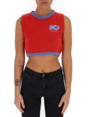 Etro Logo Knitted Crop Top