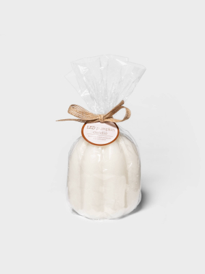 5" Ivory Unscented Led Pumpkin Candle - Threshold™