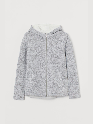 Long Hooded Knit Jacket