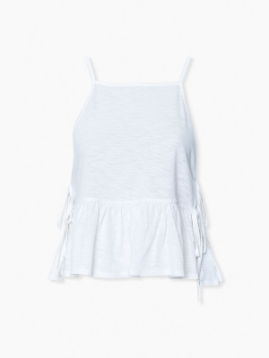 Shirred Flounce-hem Cami