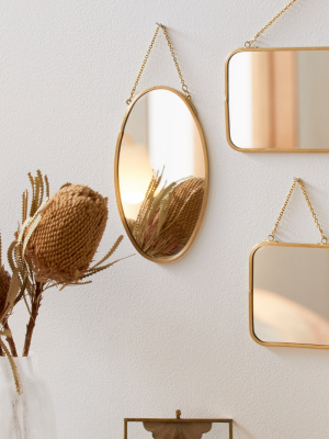 Tiny Vertical Oval Hanging Wall Mirror