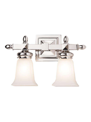 Cumberland 2 Light Bath Bracket Polished Nickel