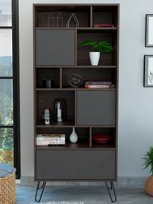 67" Aster 7 Tier Shelf Bookshelf Brown - Rst Brands