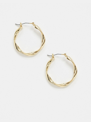 Accessorize Exclusive Fluid Hoop Earrings In Gold