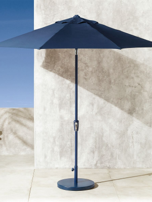 Shadow Round Navy Umbrella With Base