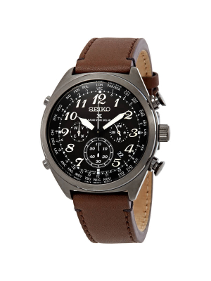 Seiko Prospex World Time Chronograph Black Dial Men's Watch Ssg015