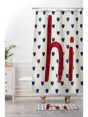 Hi Hearts Americana Shower Curtain Red - Deny Designs