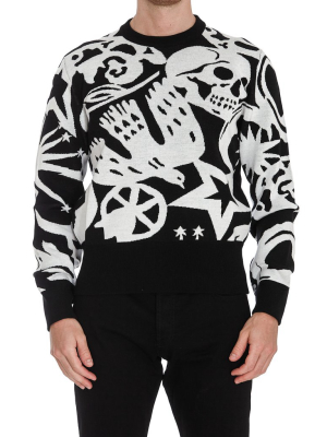 Alexander Mcqueen Graphic Skull Intarsia Knit Jumper