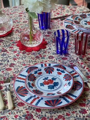 Blossom Dessert Plate Red