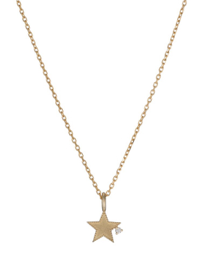 Beaded Diamond Star Necklace