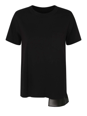 Sacai Draped-detail Crewneck T-shirt