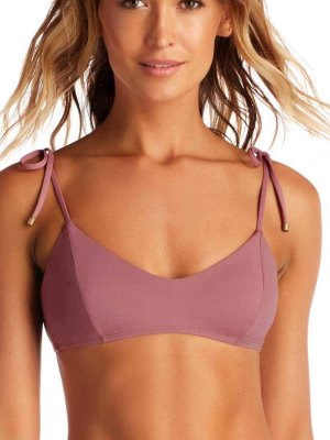 Vitamin A Ecolux Zuma Bralette Bikini Top In Dusty Rose