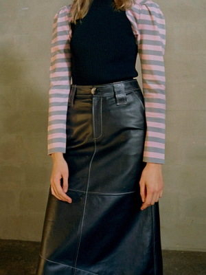 Asymmetric Leather Skirt