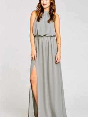 Heather Halter Dress ~ Soft Charcoal Crisp