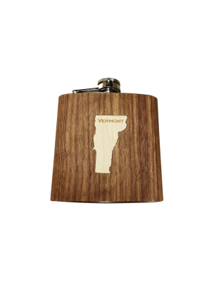 Wooden Flask - Vermont State Inlay