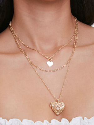 Heart Pendant Layered Necklace