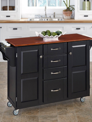 Kitchen Carts And Islands Cherry Top Black - Home Styles