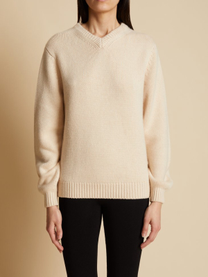 The Nessa Sweater In Custard