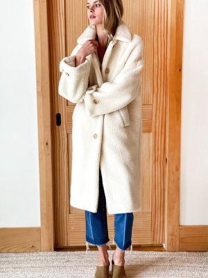 Matisse Coat - Ivory Sherpa