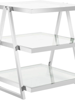 Strive 3-tier Glass End Table Chrome