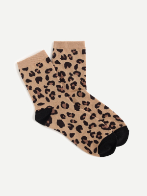 Ankle Boot Sock In Leopard