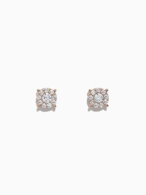 Effy Bouquet 14k Rose Gold Diamond Cluster Stud Earrings, 0.50 Tcw