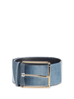 Dolce & Gabbana Denim Square Buckle Belt