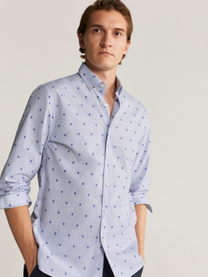 Slim-fit Motif-embroidered Shirt