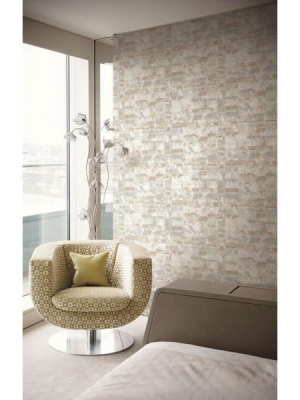 Gutenberg Wallpaper In Brown And Neutrals From The Metalworks Collection By Seabrook Wallcoverings