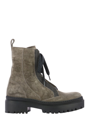 Brunello Cucinelli Monile Detail Ankle Boots