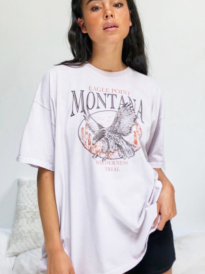 Nude Montana Logo Oversized Washed T Shirt