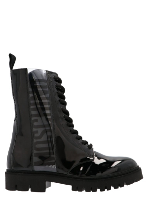 Moschino Logo Combat Boots