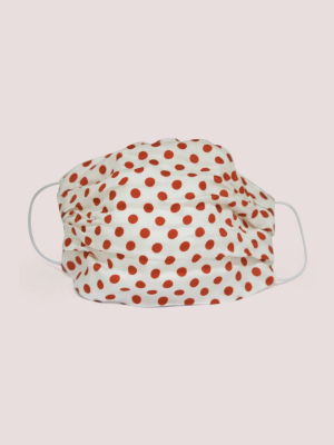 Ivory Red Spotted Double Layer Fabric Face Mask