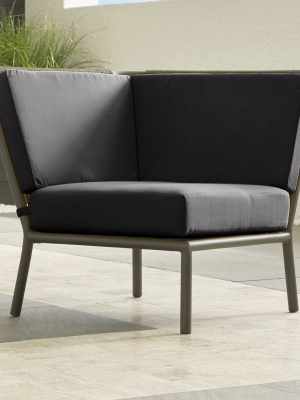 Morocco Graphite Sectional Corner With Charcoal Sunbrella ® Cushion