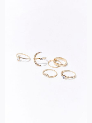 Rhinestone Ring Set