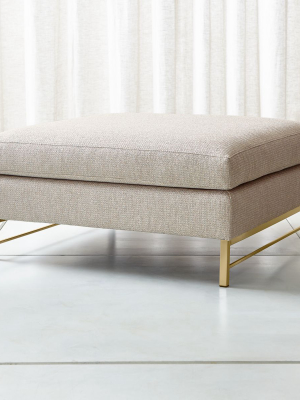 Tyson Square Cocktail Ottoman With Brass Base