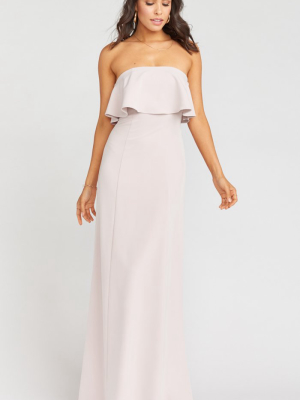 Monaco Ruffle Gown ~ Show Me The Ring Stretch Crepe