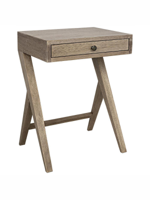 Noir Peter Washed Walnut Side Table