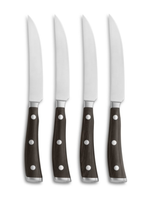 Wüsthof Ikon Blackwood Steak Knives With Care Kit, Set Of 4