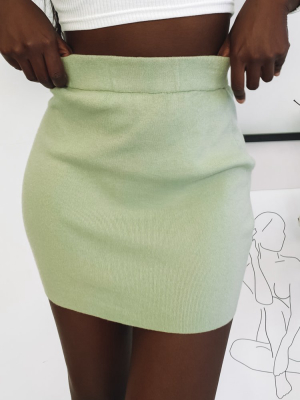 Tell Me Knit Skirt Sage