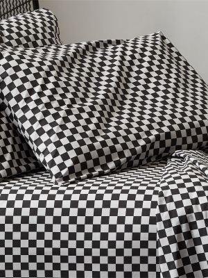 Speciale Grey And Black Checkered Sheet Set